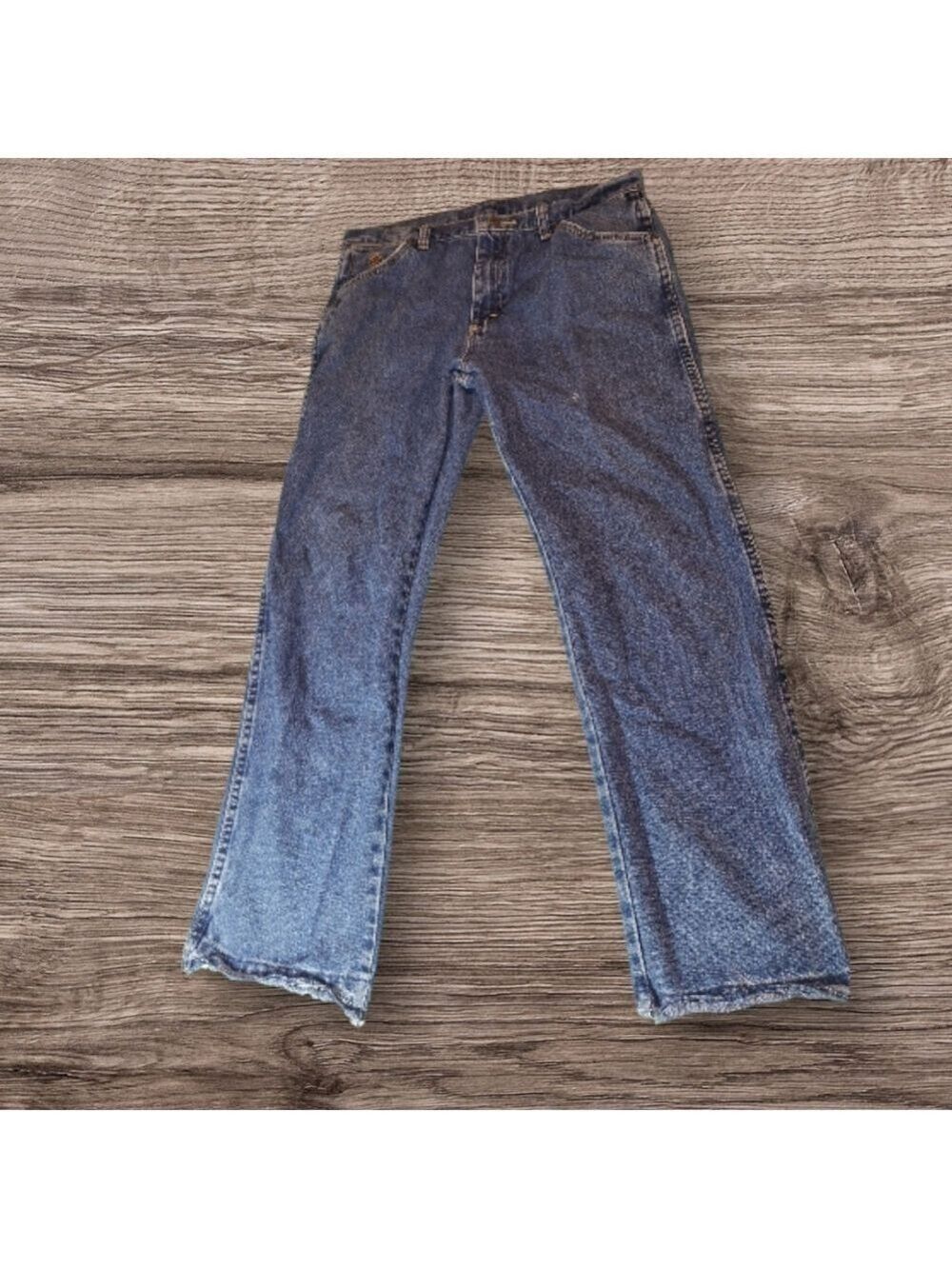 Wrangler Mens Blue Relaxed Fit Distressed Jeans 32x30